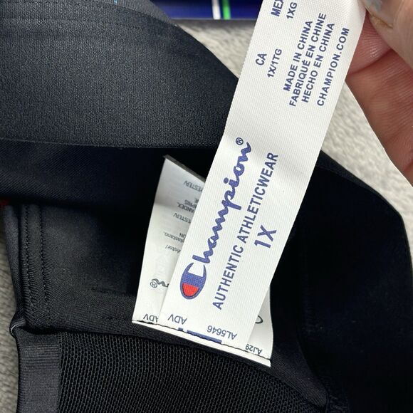 Champion Sports Bra‎ Women 1X Black Paint Splatter Athletic Moderate Support - Picture 10 of 12